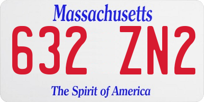 MA license plate 632ZN2
