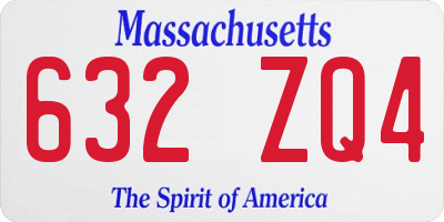 MA license plate 632ZQ4