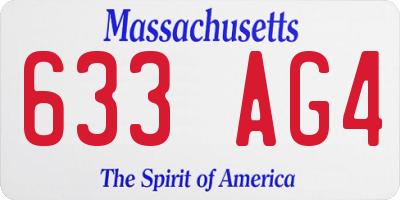 MA license plate 633AG4
