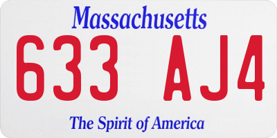 MA license plate 633AJ4