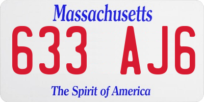 MA license plate 633AJ6