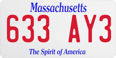 MA license plate 633AY3