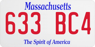 MA license plate 633BC4