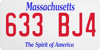 MA license plate 633BJ4