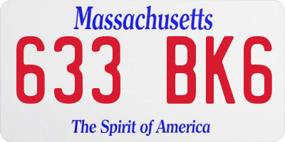 MA license plate 633BK6