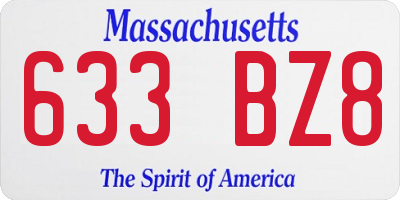 MA license plate 633BZ8