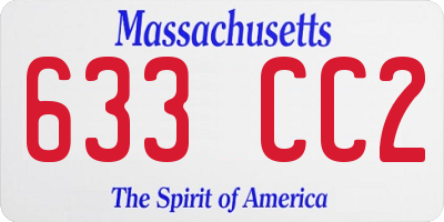 MA license plate 633CC2
