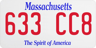 MA license plate 633CC8