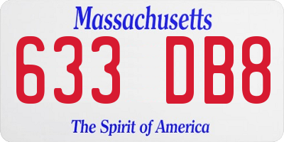 MA license plate 633DB8