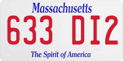 MA license plate 633DI2