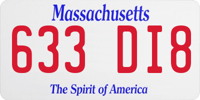 MA license plate 633DI8