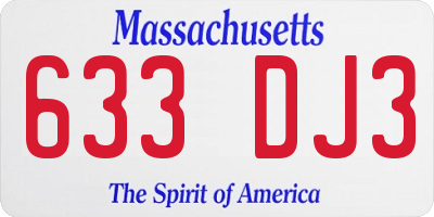 MA license plate 633DJ3