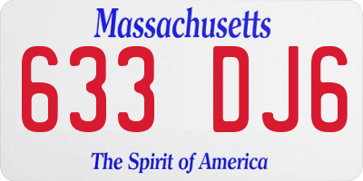 MA license plate 633DJ6