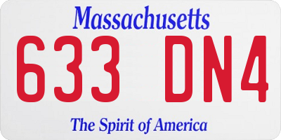 MA license plate 633DN4