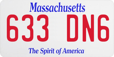 MA license plate 633DN6