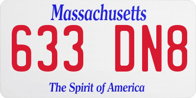 MA license plate 633DN8