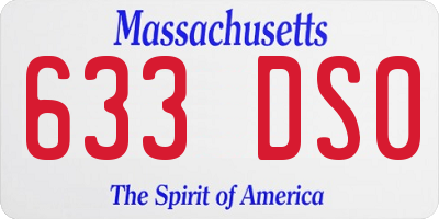 MA license plate 633DS0