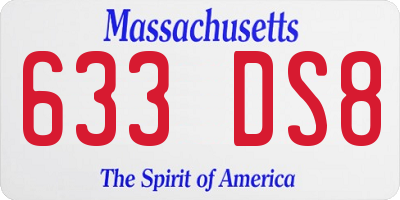 MA license plate 633DS8