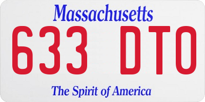 MA license plate 633DT0