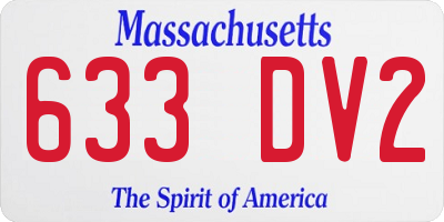 MA license plate 633DV2