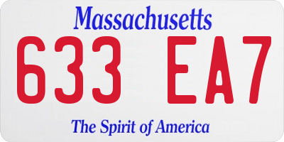 MA license plate 633EA7