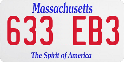 MA license plate 633EB3