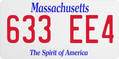 MA license plate 633EE4