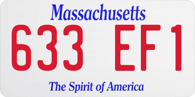 MA license plate 633EF1