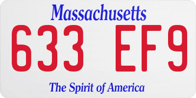 MA license plate 633EF9