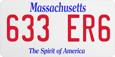 MA license plate 633ER6