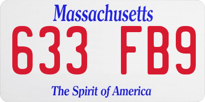 MA license plate 633FB9
