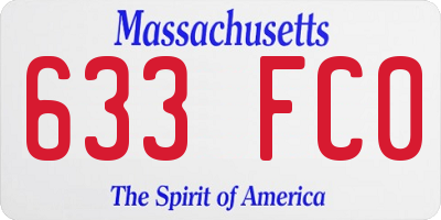 MA license plate 633FC0