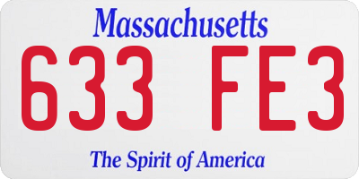 MA license plate 633FE3