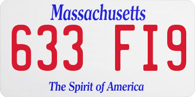 MA license plate 633FI9