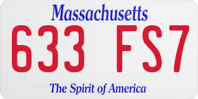 MA license plate 633FS7