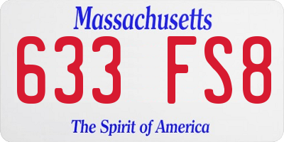 MA license plate 633FS8