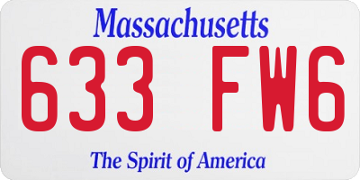MA license plate 633FW6