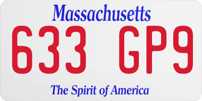MA license plate 633GP9
