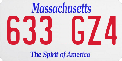 MA license plate 633GZ4