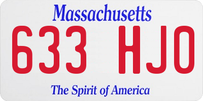 MA license plate 633HJ0