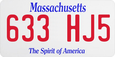 MA license plate 633HJ5