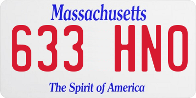 MA license plate 633HN0