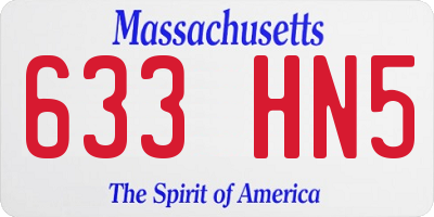 MA license plate 633HN5