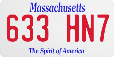 MA license plate 633HN7