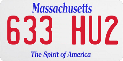 MA license plate 633HU2