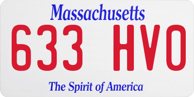 MA license plate 633HV0