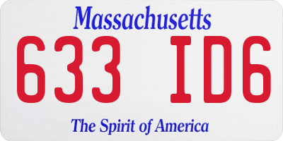 MA license plate 633ID6