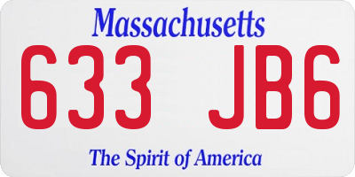 MA license plate 633JB6