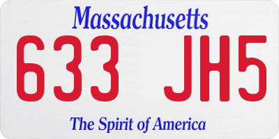 MA license plate 633JH5