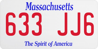 MA license plate 633JJ6
